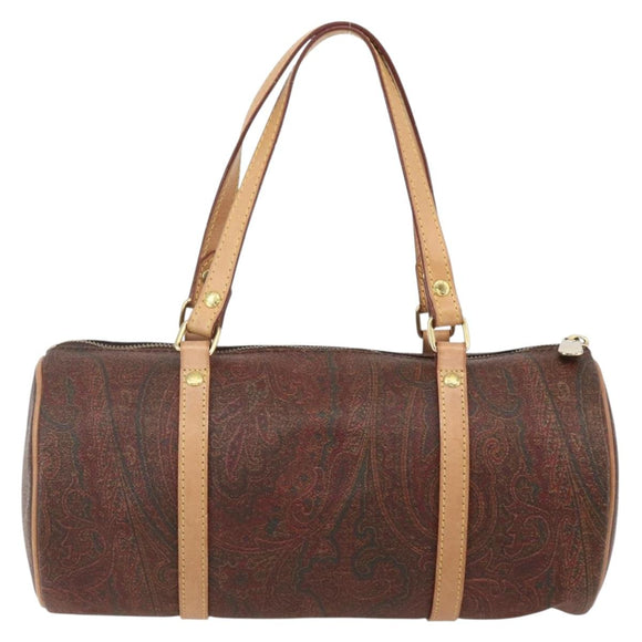ETRO Paisley Hand Bag PVC Bordeaux Gold Auth am10286V