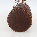 ETRO Paisley Hand Bag PVC Bordeaux Gold Auth am10286V-3