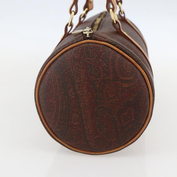 ETRO Paisley Hand Bag PVC Bordeaux Gold Auth am10286V
