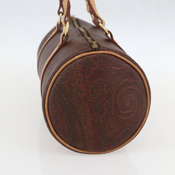 ETRO Paisley Hand Bag PVC Bordeaux Gold Auth am10286V