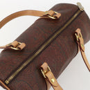 ETRO Paisley Hand Bag PVC Bordeaux Gold Auth am10286V-6