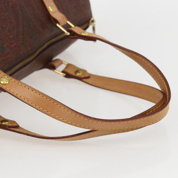 ETRO Paisley Hand Bag PVC Bordeaux Gold Auth am10286V