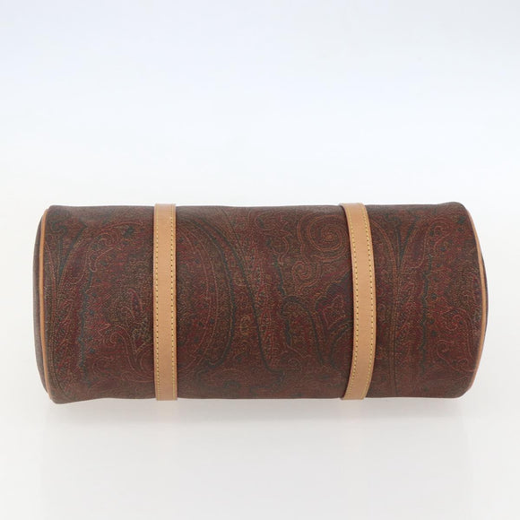 ETRO Paisley Hand Bag PVC Bordeaux Gold Auth am10286V