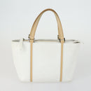 BURBERRY Nova Check Hand Bag Leather PVC 2 Set White Light Blue Auth am10287-2
