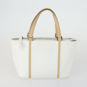 BURBERRY Nova Check Hand Bag Leather PVC 2 Set White Light Blue Auth am10287 - 0