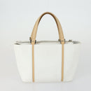 BURBERRY Nova Check Hand Bag Leather PVC 2 Set White Light Blue Auth am10287-3