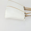 BURBERRY Nova Check Hand Bag Leather PVC 2 Set White Light Blue Auth am10287-4