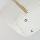 BURBERRY Nova Check Hand Bag Leather PVC 2 Set White Light Blue Auth am10287-8