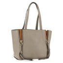 Chloe Milo Tote Bag Leather Beige Gold Auth am10289-1