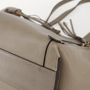 Chloe Milo Tote Bag Leather Beige Gold Auth am10289-9
