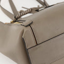 Chloe Milo Tote Bag Leather Beige Gold Auth am10289-14