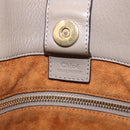 Chloe Milo Tote Bag Leather Beige Gold Auth am10289-18