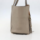 Chloe Milo Tote Bag Leather Beige Gold Auth am10289-3