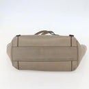 Chloe Milo Tote Bag Leather Beige Gold Auth am10289-5