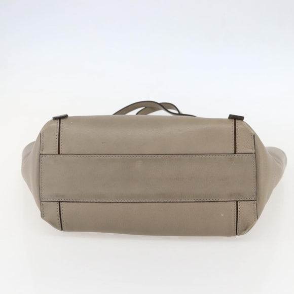 Chloe Milo Tote Bag Leather Beige Gold Auth am10289