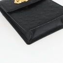 Gianni Versace sunbird Cigarette Case Leather Black Gold Auth am10291-9