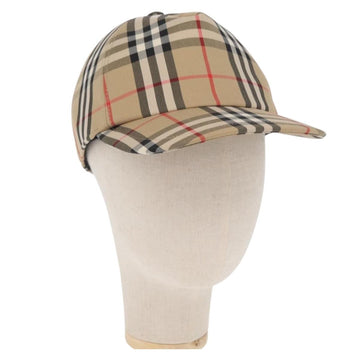 BURBERRY Novachek Cap Canvas Size M Beige Auth am10292V