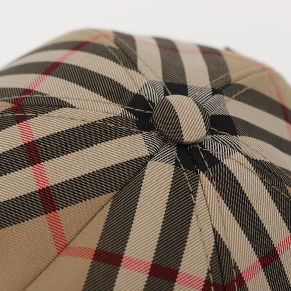 BURBERRY Novachek Cap Canvas Size M Beige Auth am10292V