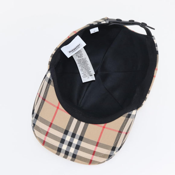 BURBERRY Novachek Cap Canvas Size M Beige Auth am10292V