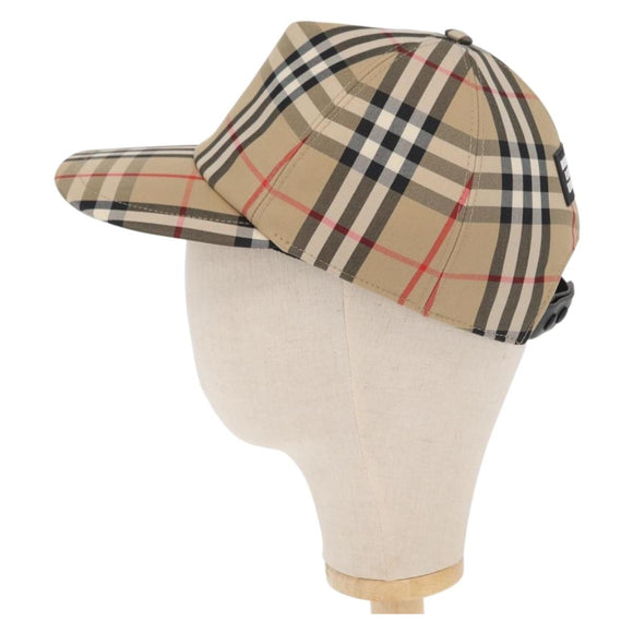 BURBERRY Novachek Cap Canvas Size M Beige Auth am10292V