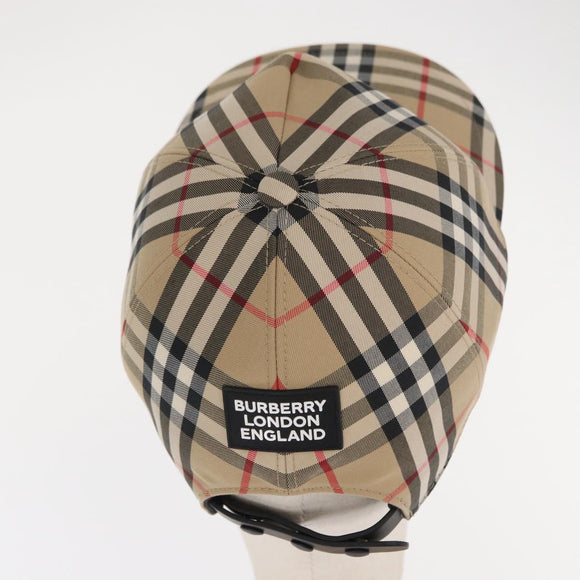 BURBERRY Novachek Cap Canvas Size M Beige Auth am10292V