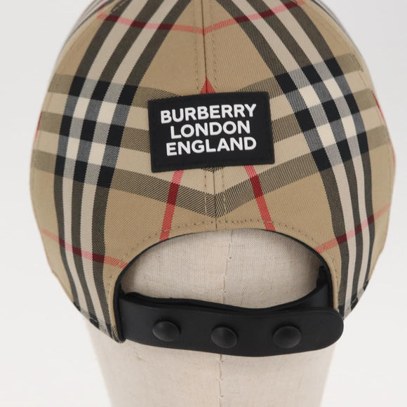 BURBERRY Novachek Cap Canvas Size M Beige Auth am10292V