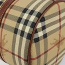 BURBERRY Nova Check Hand Bag PVC Beige Gold Auth am10295V-9