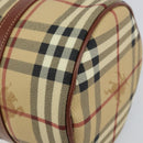 BURBERRY Nova Check Hand Bag PVC Beige Gold Auth am10295V-15