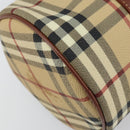 BURBERRY Nova Check Hand Bag PVC Beige Gold Auth am10295V-16