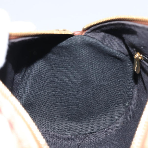 BURBERRY Nova Check Hand Bag PVC Beige Gold Auth am10295V