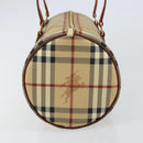 BURBERRY Nova Check Hand Bag PVC Beige Gold Auth am10295V-3