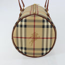 BURBERRY Nova Check Hand Bag PVC Beige Gold Auth am10295V-4