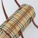 BURBERRY Nova Check Hand Bag PVC Beige Gold Auth am10295V-6