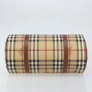 BURBERRY Nova Check Hand Bag PVC Beige Gold Auth am10295V-5