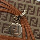 FENDI Zucchino Canvas Long Wallet Brown Gold Auth am10296V-8