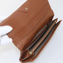 FENDI Zucchino Canvas Long Wallet Brown Gold Auth am10296V-9