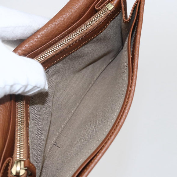 FENDI Zucchino Canvas Long Wallet Brown Gold Auth am10296V