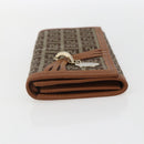 FENDI Zucchino Canvas Long Wallet Brown Gold Auth am10296V-3