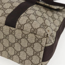 GUCCI GG Supreme Shoulder Bag PVC Leather Beige Silver 122373 Auth am10297V-9