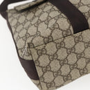 GUCCI GG Supreme Shoulder Bag PVC Leather Beige Silver 122373 Auth am10297V-14