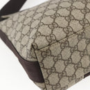 GUCCI GG Supreme Shoulder Bag PVC Leather Beige Silver 122373 Auth am10297V-16