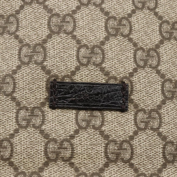 GUCCI GG Supreme Shoulder Bag PVC Leather Beige Silver 122373 Auth am10297V