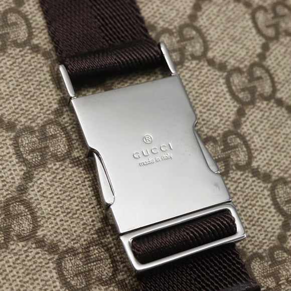 GUCCI GG Supreme Shoulder Bag PVC Leather Beige Silver 122373 Auth am10297V