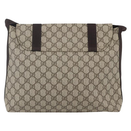 GUCCI GG Supreme Shoulder Bag PVC Leather Beige Silver 122373 Auth am10297V - 0