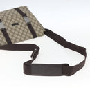 GUCCI GG Supreme Shoulder Bag PVC Leather Beige Silver 122373 Auth am10297V-7