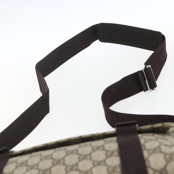 GUCCI GG Supreme Shoulder Bag PVC Leather Beige Silver 122373 Auth am10297V