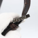 FENDI Zucca Canvas Hand Bag Black Brown Silver Auth am10298-10
