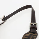 FENDI Zucca Canvas Hand Bag Black Brown Silver Auth am10298-8