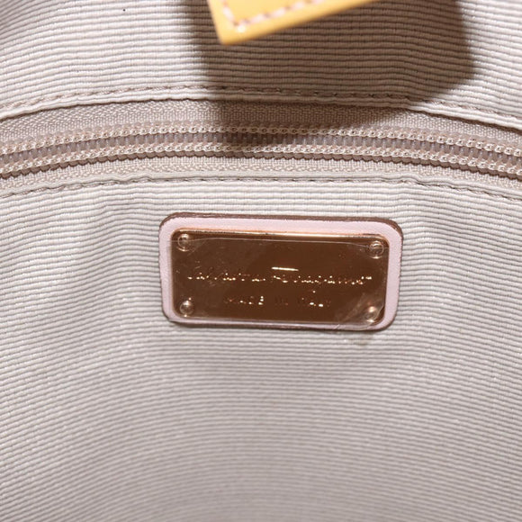 Salvatore Ferragamo Vala Hand Bag Enamel Yellow Gold Auth am10303