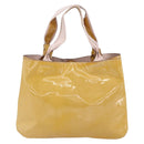 Salvatore Ferragamo Vala Hand Bag Enamel Yellow Gold Auth am10303-2